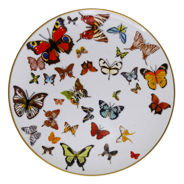 Porcelain Butterfly varied butterfly species charger