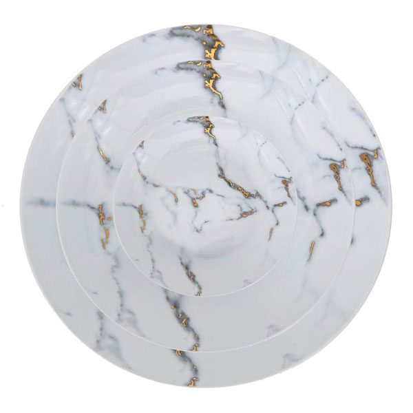 Carrera marble with reflective gold China Set