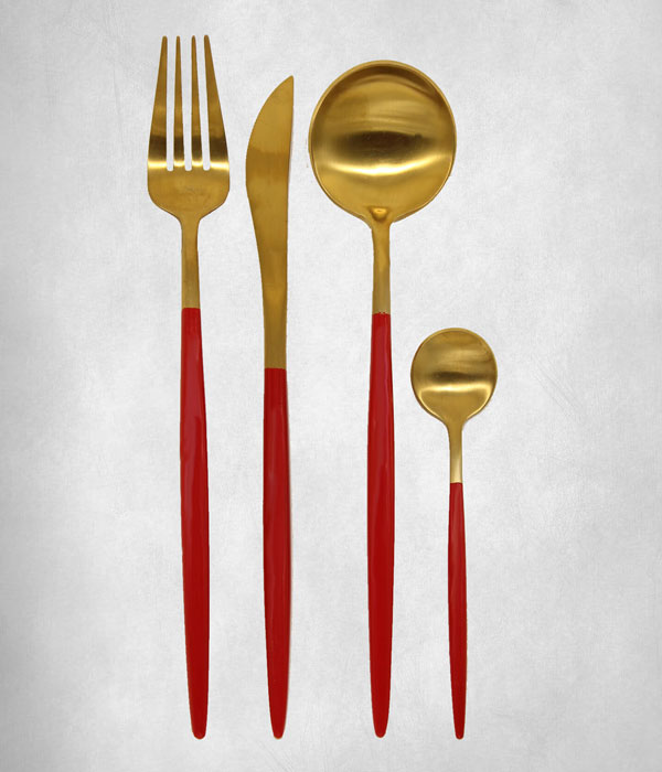 Goa Red and Gold Flatware