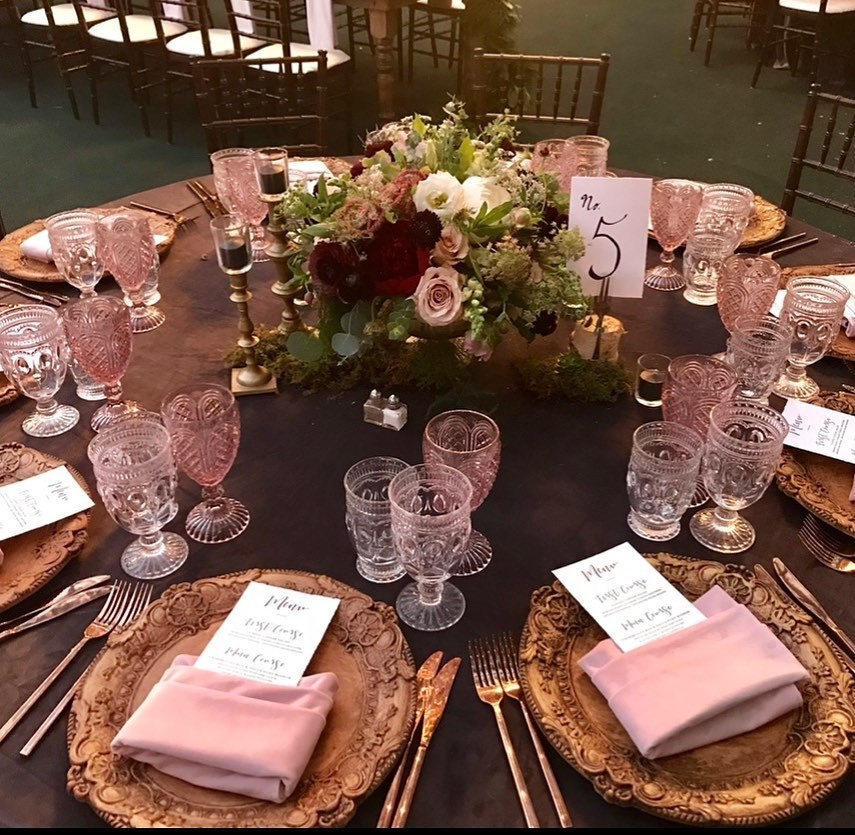 Antique Maple Charge Plate 5 Different Look Luxury tableware rentals Naples, Florida