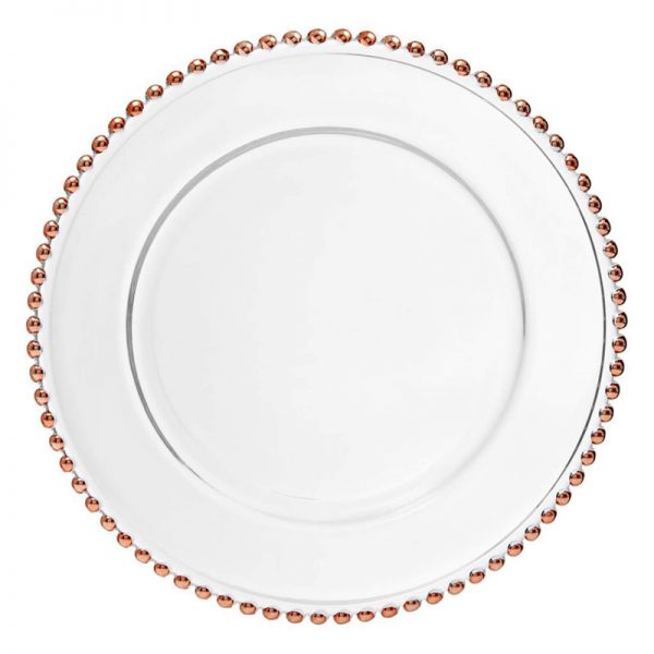 Rent The Rose Gold Beaded Charger Plate Different Look