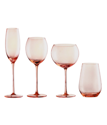 Rent The Contempo Rose Quartz Glassware From Different Look