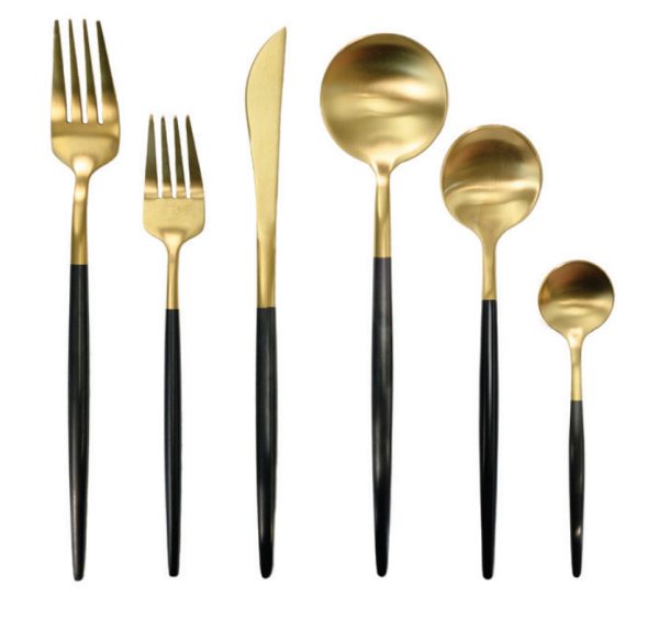 Rent The GOA Black & Gold Flatware From Different Look