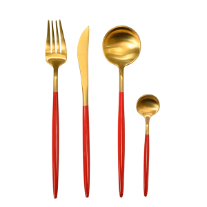 Rent The GOA Red & Gold Flatware From Different Look
