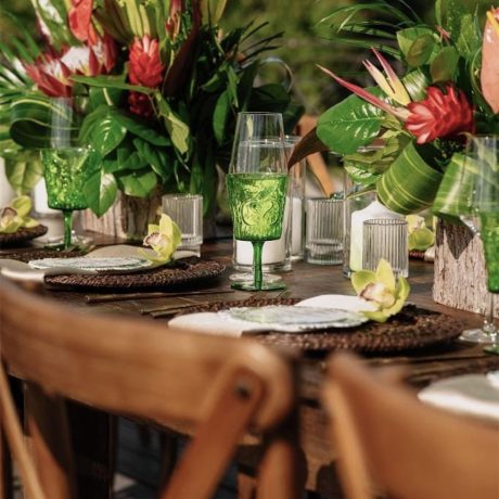 Green Bohemian Glassware Rental Tampa, Palm Beach