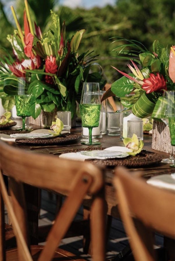 Green Bohemian Glassware Rental Tampa, Palm Beach