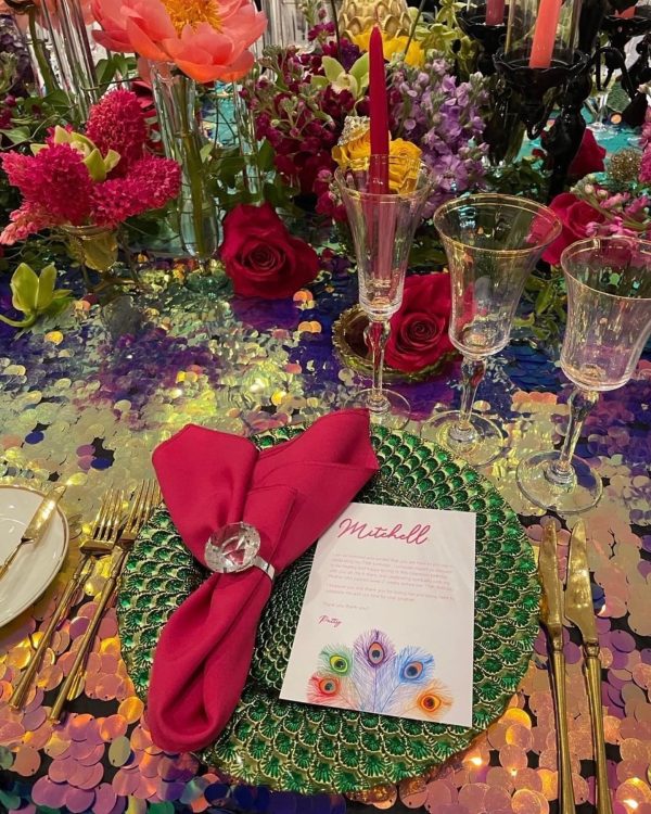 Elegant tabletop setting rental