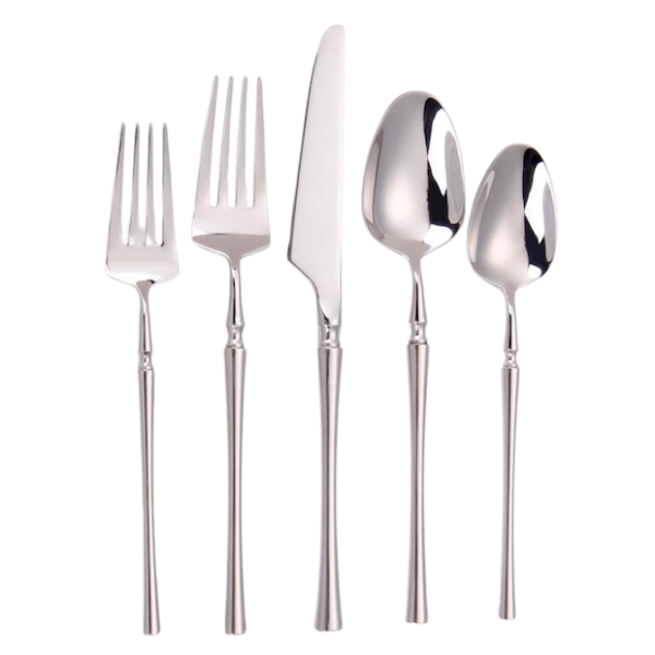 Rent The Troy Platinum Flatware From Different Look, Troy Platinum Soup Spoon, Troy Platinum Salad/Dessert Fork, Troy Platinum Dinner Knife, Troy Platinum Teaspoon, Troy Platinum Soup Spoon