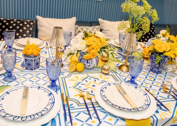 Tabletop Rental Leah Glassware with Athena China Collection