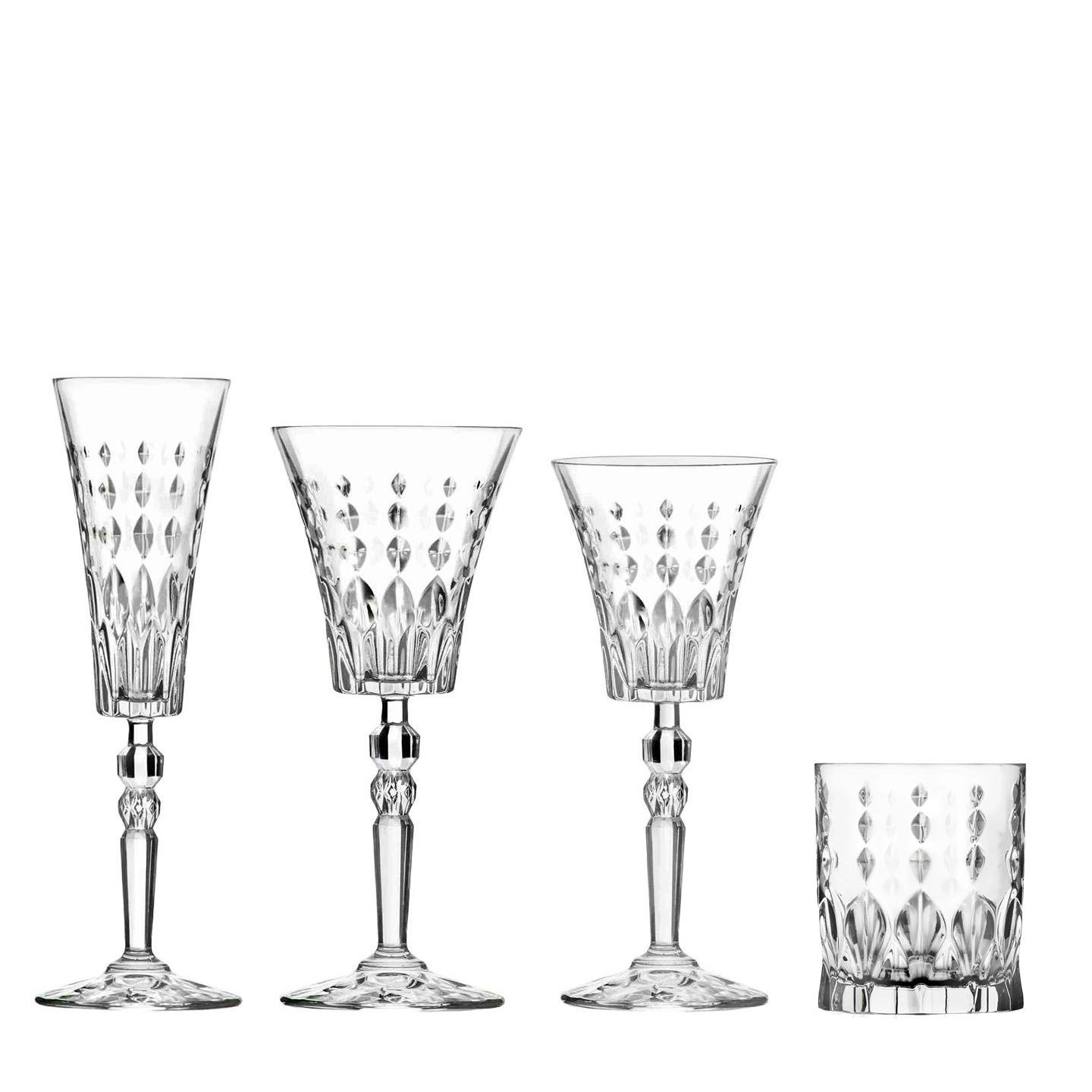 Parisian Glassware Collection, Parisian Wine Glass, Parisian Water Glass, Parisian Champagne Flute