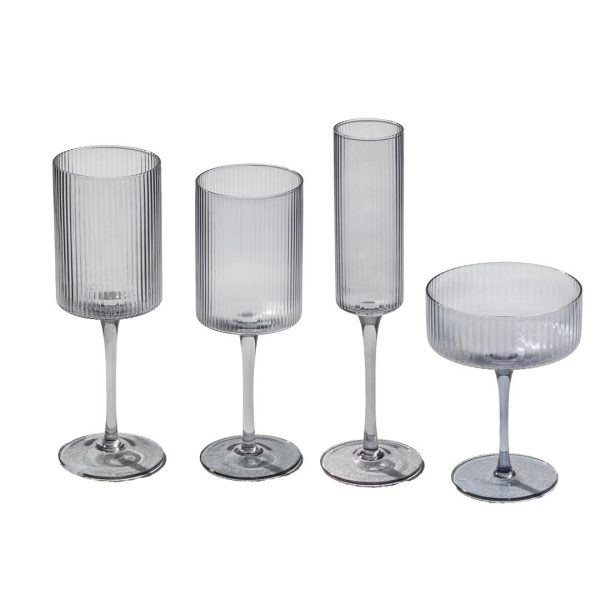 Tribeca Grey Wine Glass, Tribeca Grey Water/Wine Glass, Tribeca Grey Coupe Glass, Tribeca Grey Champagne Glass, Tribeca Grey Glassware Collection