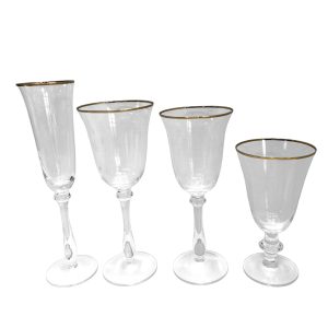 Grace Gold Glassware Collection, Grace Gold Champagne Glass, Grace Gold Red Wine Glass, Grace Gold Water Glass, Grace Gold White Wine Glass