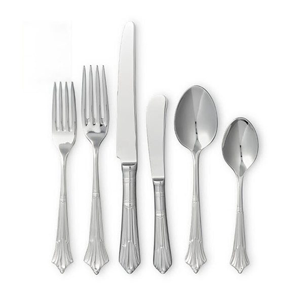 Chateau Stainless Mirror Flatware Collection, Chateau Stainless Mirror Soup Spoon, Chateau Stainless Mirror Dinner Knife, Chateau Stainless Mirror Teaspoon, Chateau Stainless Mirror Salad/Dessert Fork, Chateau Stainless Mirror Dinner Fork, Chateau Stainless Mirror Butter Knife