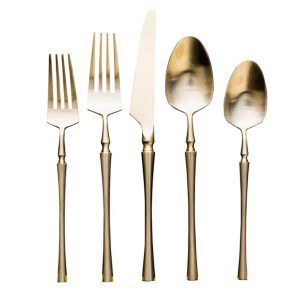 Troy Champagne Gold Flatware Collection, Troy Champagne Teaspoon, Troy Champagne Dinner Spoon, Troy Champagne Salad Fork, Troy Champagne Dinner Knife, Troy Champagne Dinner Fork, Troy Champagne Butter Knife