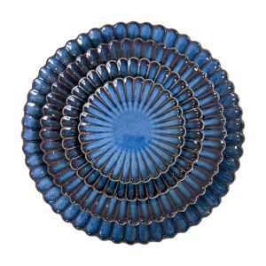 Perla Indigo China Collection, Perla Indigo Dinner Plate, Perla Indigo Dessert Plate, Perla Indigo Charger Plate, and Perla Indigo B&B Plate