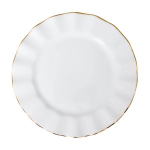 Ruffle Gold Charger Plate Tabletop Rental Sarasota to Miami Florida, Gold Rim Ruffle Charger Plate